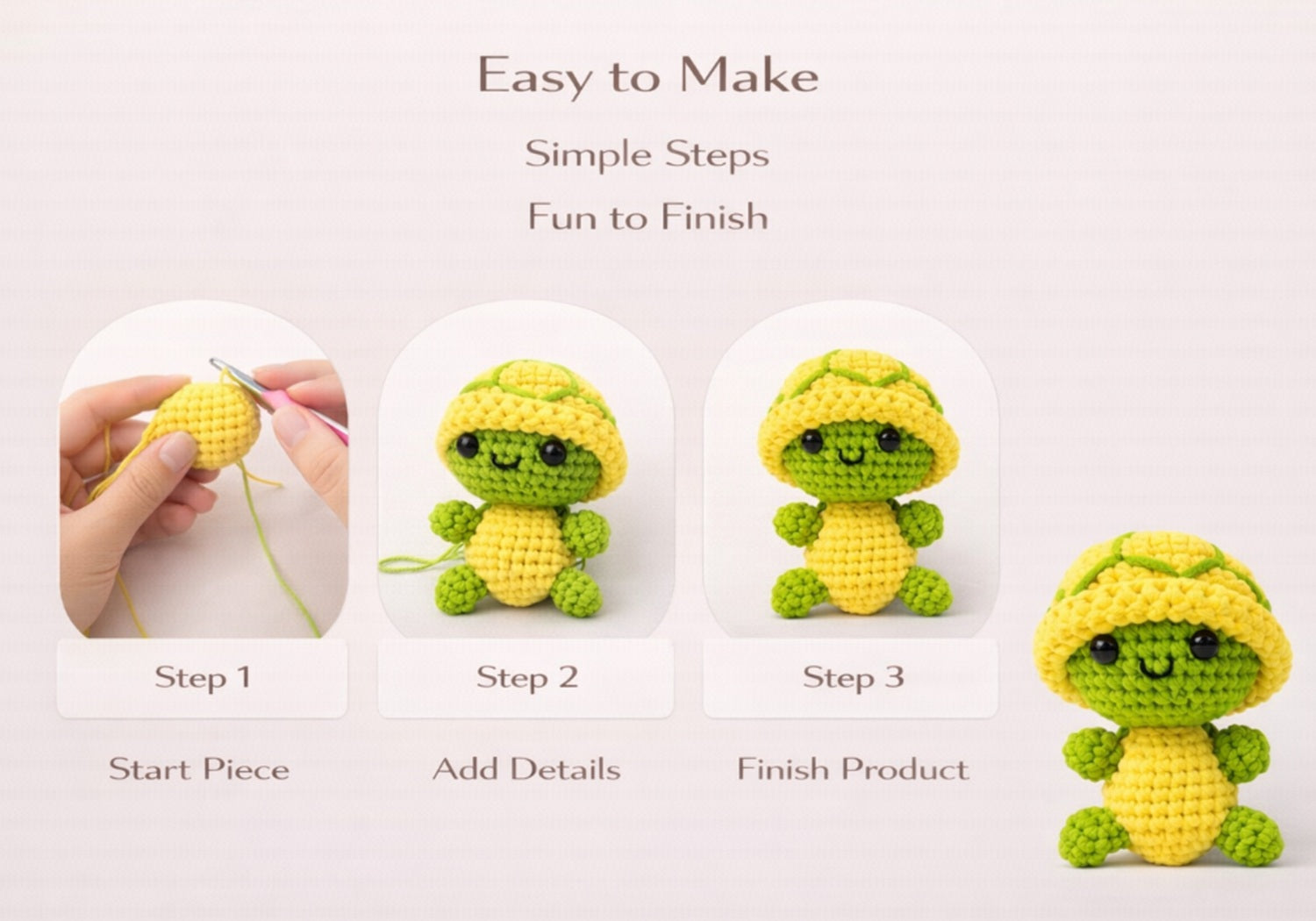 Turtle Amigurumi Crochet Kit for Beginners with Video Tutorial – TIKA