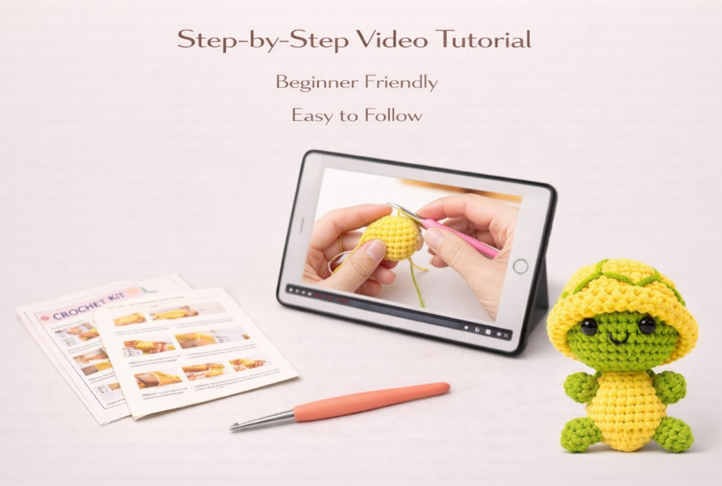 Turtle Amigurumi Crochet Kit for Beginners with Video Tutorial – TIKA