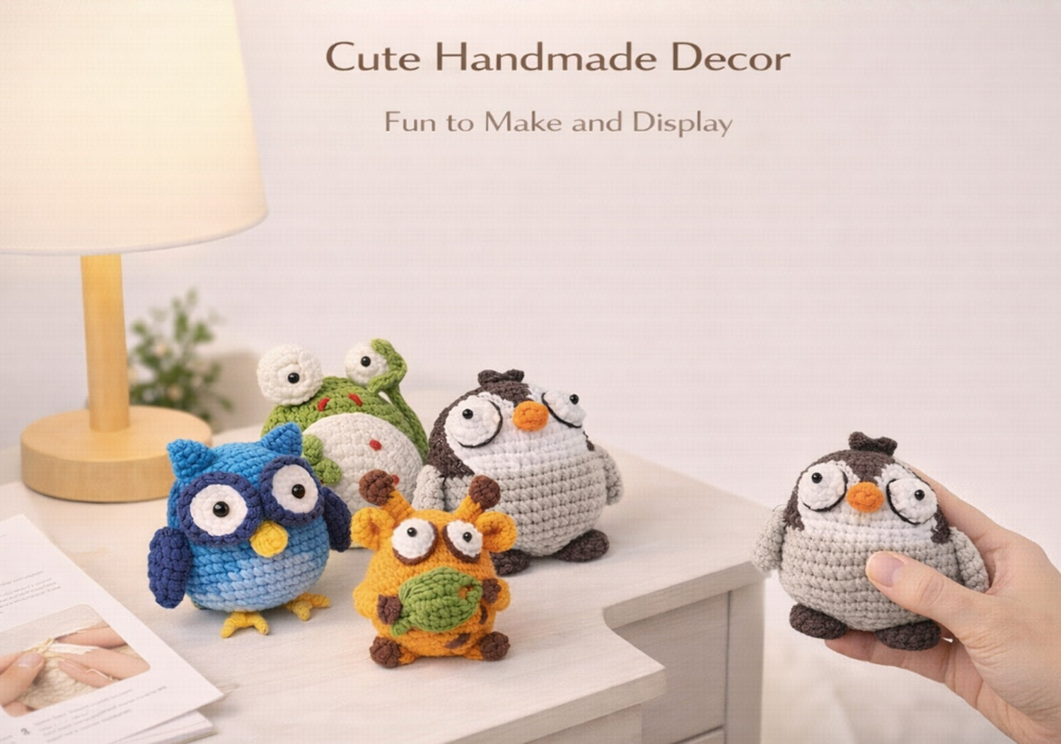 Frog, Owl, Deer & Chick Crochet Kit for Beginners, 4 Pack – TIKA