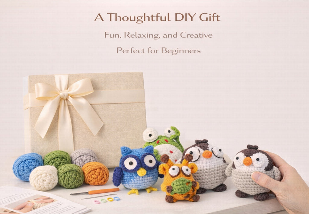 Frog, Owl, Deer & Chick Crochet Kit for Beginners, 4 Pack – TIKA