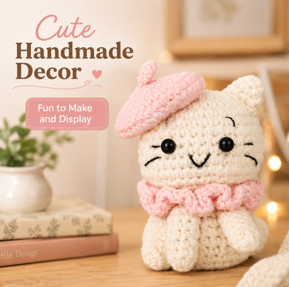 Cat Amigurumi Crochet Kit for Beginners with Video Tutorial – TIKA