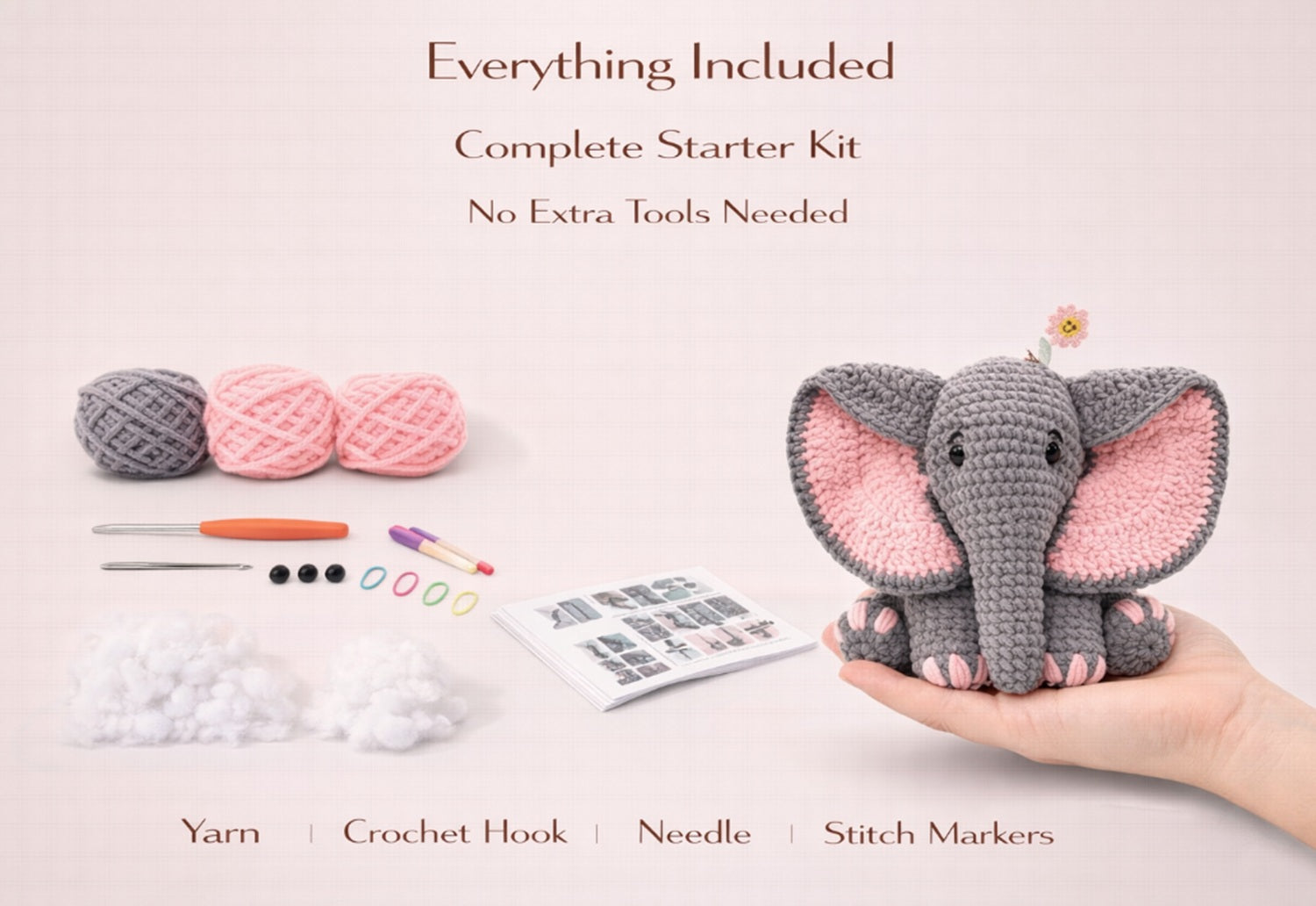 Elephant Crochet Kit for Beginners with Video Tutorial – TIKA