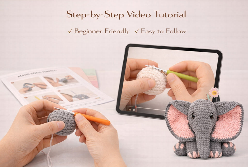 Elephant Crochet Kit for Beginners with Video Tutorial – TIKA