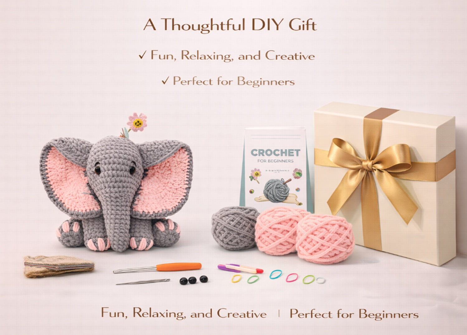 Elephant Crochet Kit for Beginners with Video Tutorial – TIKA