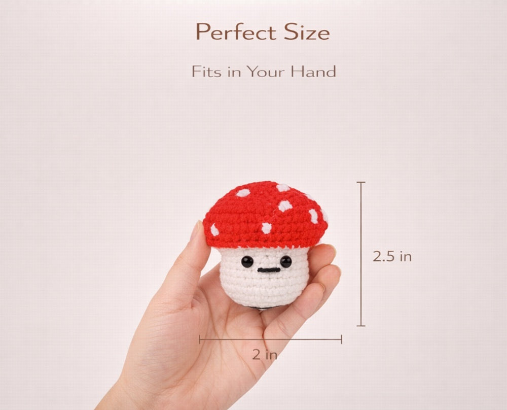 Mushroom Crochet Kit for Beginners, 6 Pack with Video Tutorial – TIKA