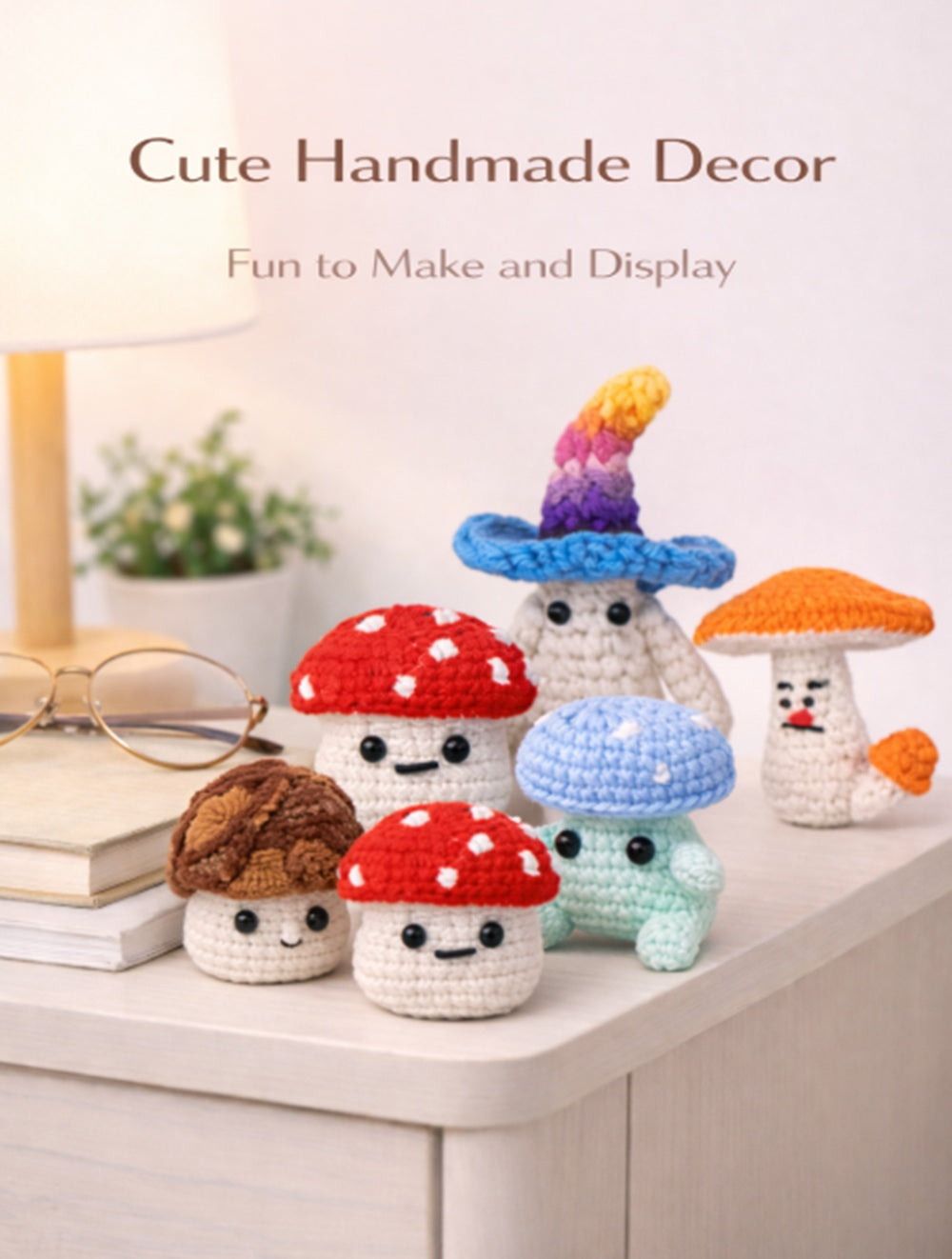 Mushroom Crochet Kit for Beginners, 6 Pack with Video Tutorial – TIKA