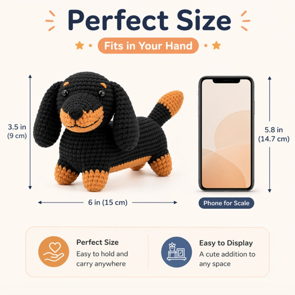 Dachshund Dog Crochet Kit for Beginners with Video Tutorial – TIKA