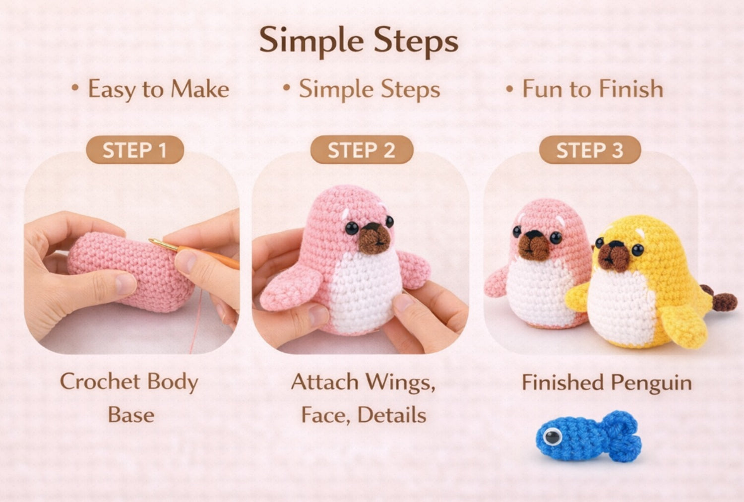 Seal Crochet Kit for Beginners, 2 Pack with Video Tutorial – TIKA