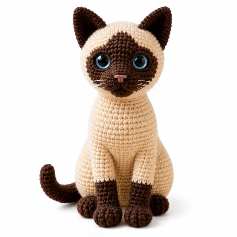 Siamese Cat Crochet Kit for Beginners with Yarn, Hooks & Video Tutorial – TIKA