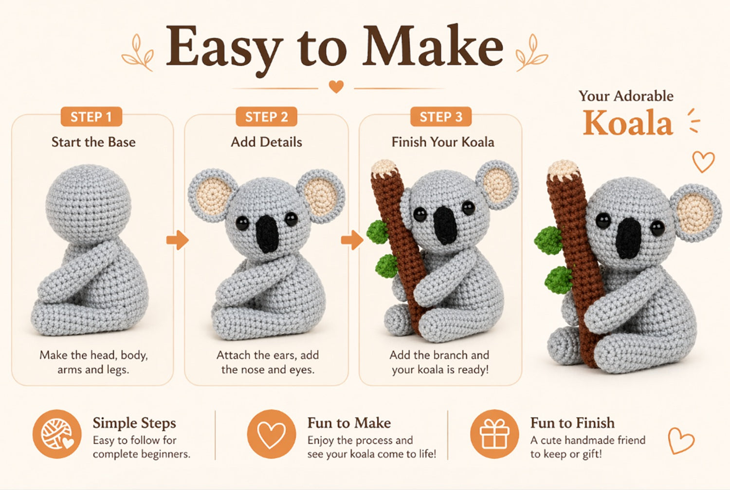Sloth & Koala Crochet Kit for Beginners with Video Tutorial – TIKA