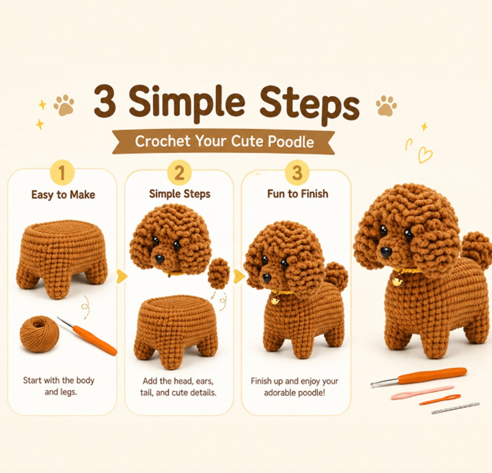 Teddy Puppy Crochet Kit for Beginners with Video Tutorial – TIKA