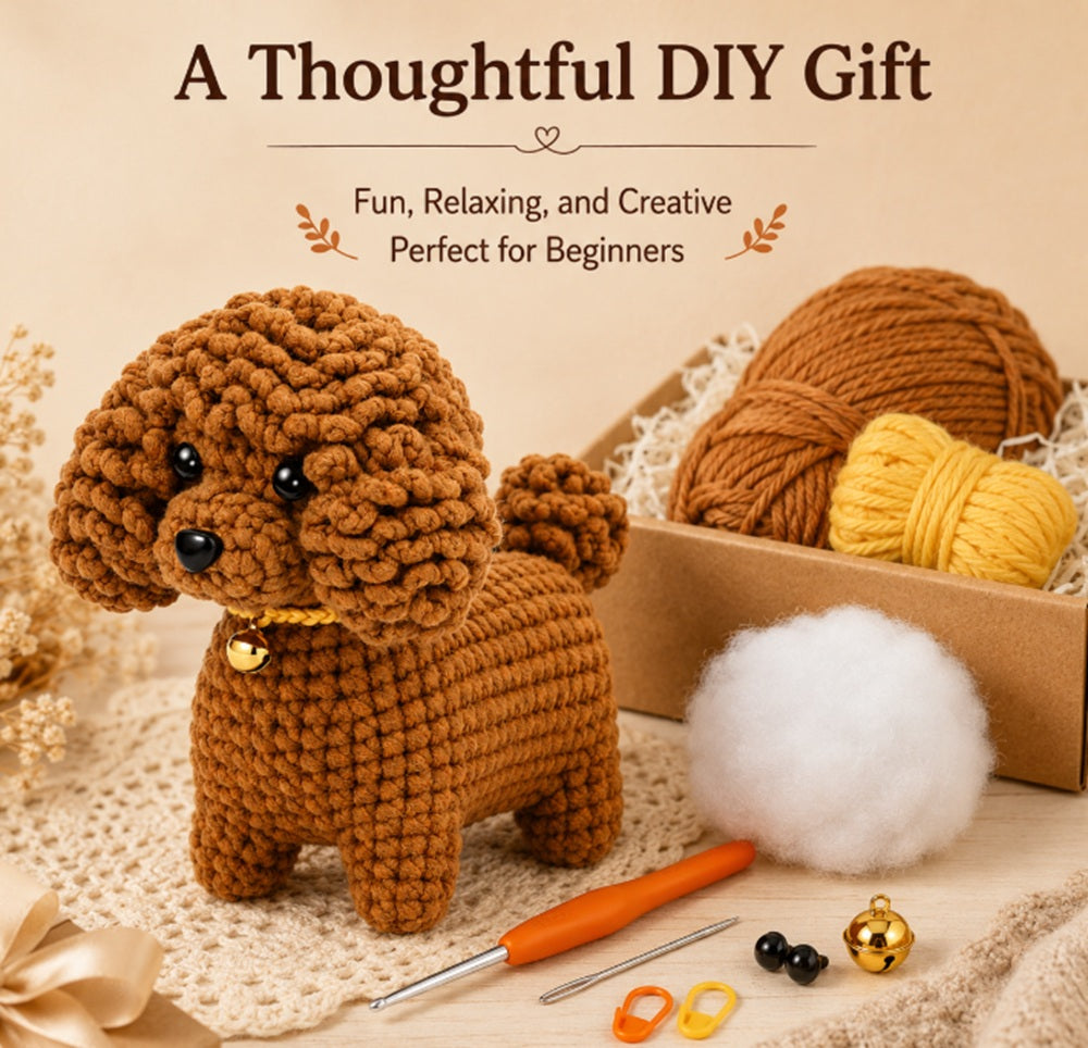 Teddy Puppy Crochet Kit for Beginners with Video Tutorial – TIKA