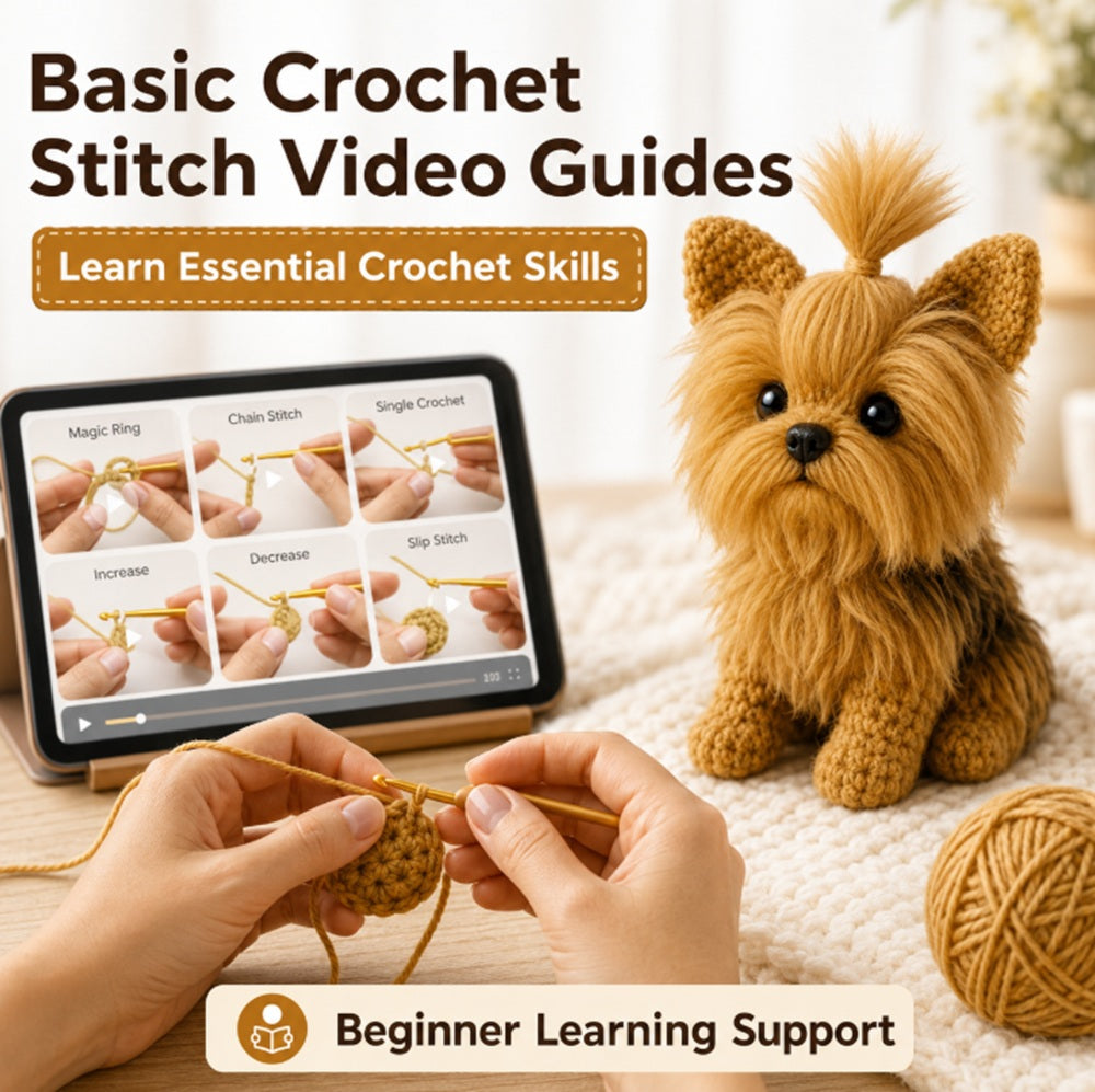 Yorkie Dog Crochet Kit for Beginners, Yorkshire Terrier Amigurumi – TIKA