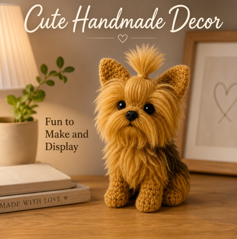 Yorkie Dog Crochet Kit for Beginners, Yorkshire Terrier Amigurumi – TIKA