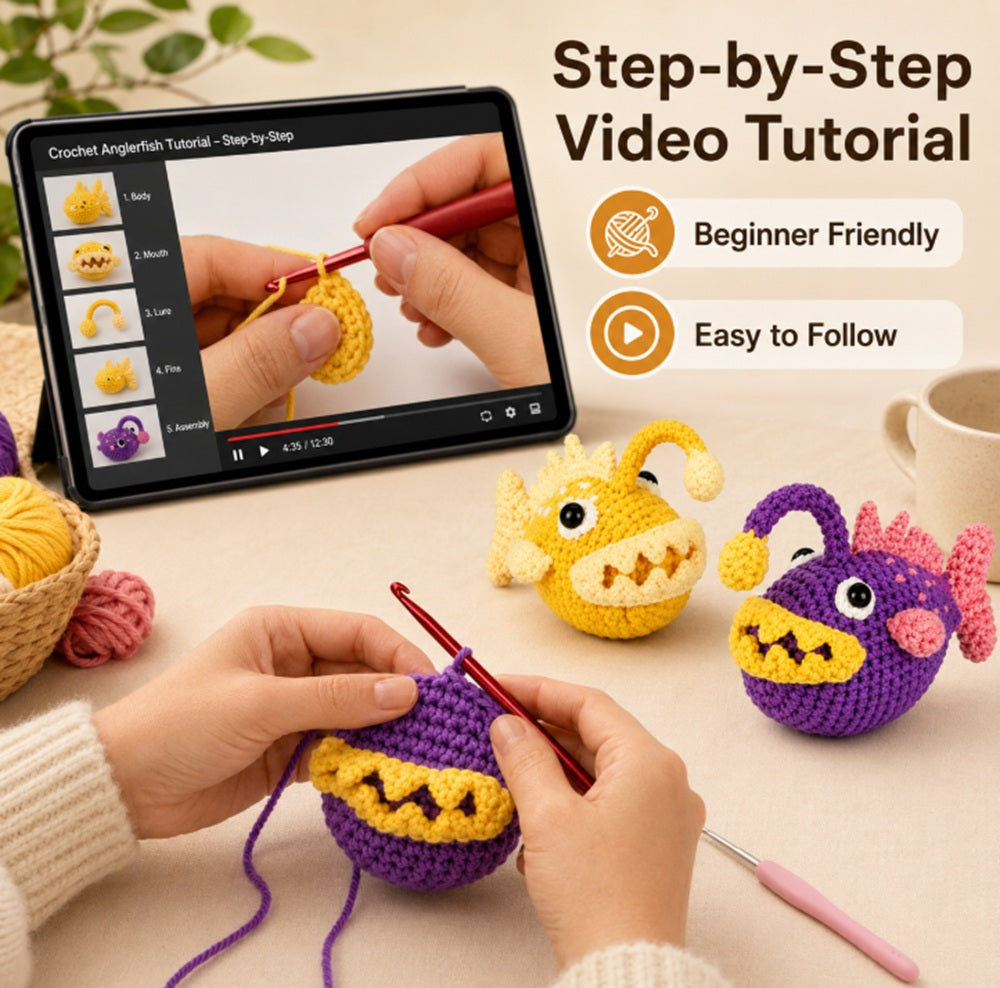Anglerfish Crochet Kit for Beginners, 2 Pack with Video Tutorial – TIKA