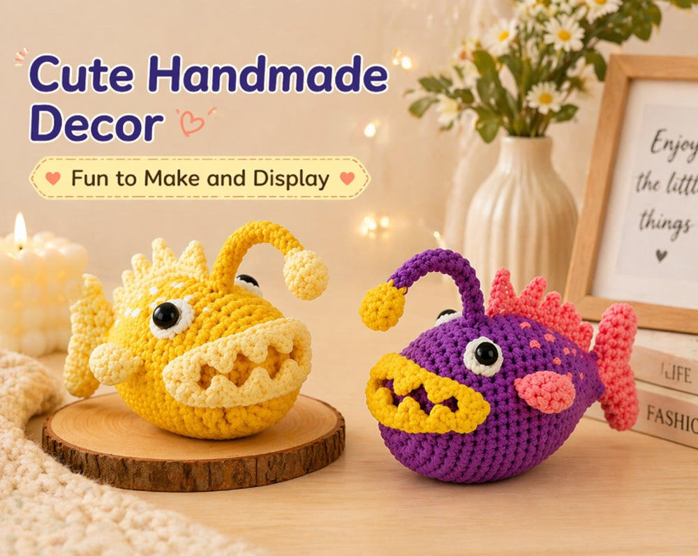 Anglerfish Crochet Kit for Beginners, 2 Pack with Video Tutorial – TIKA