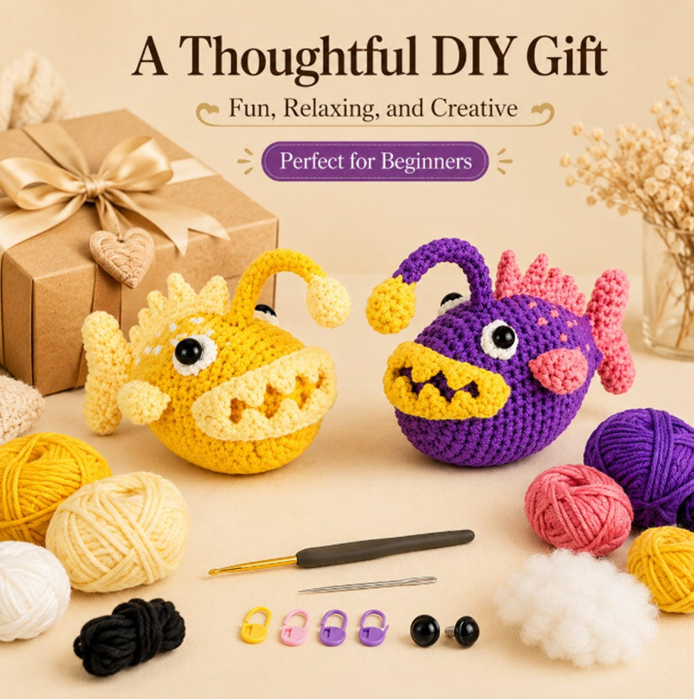 Anglerfish Crochet Kit for Beginners, 2 Pack with Video Tutorial – TIKA