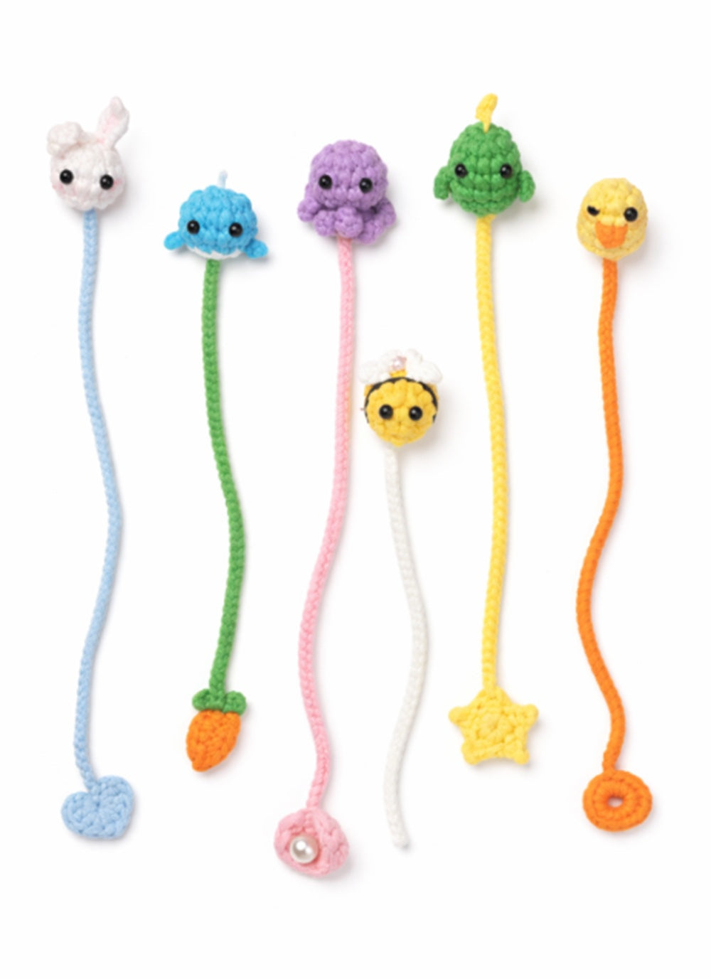 Animal Bookmark Crochet Kit for Beginners, 6 Pack with Video – TIKA