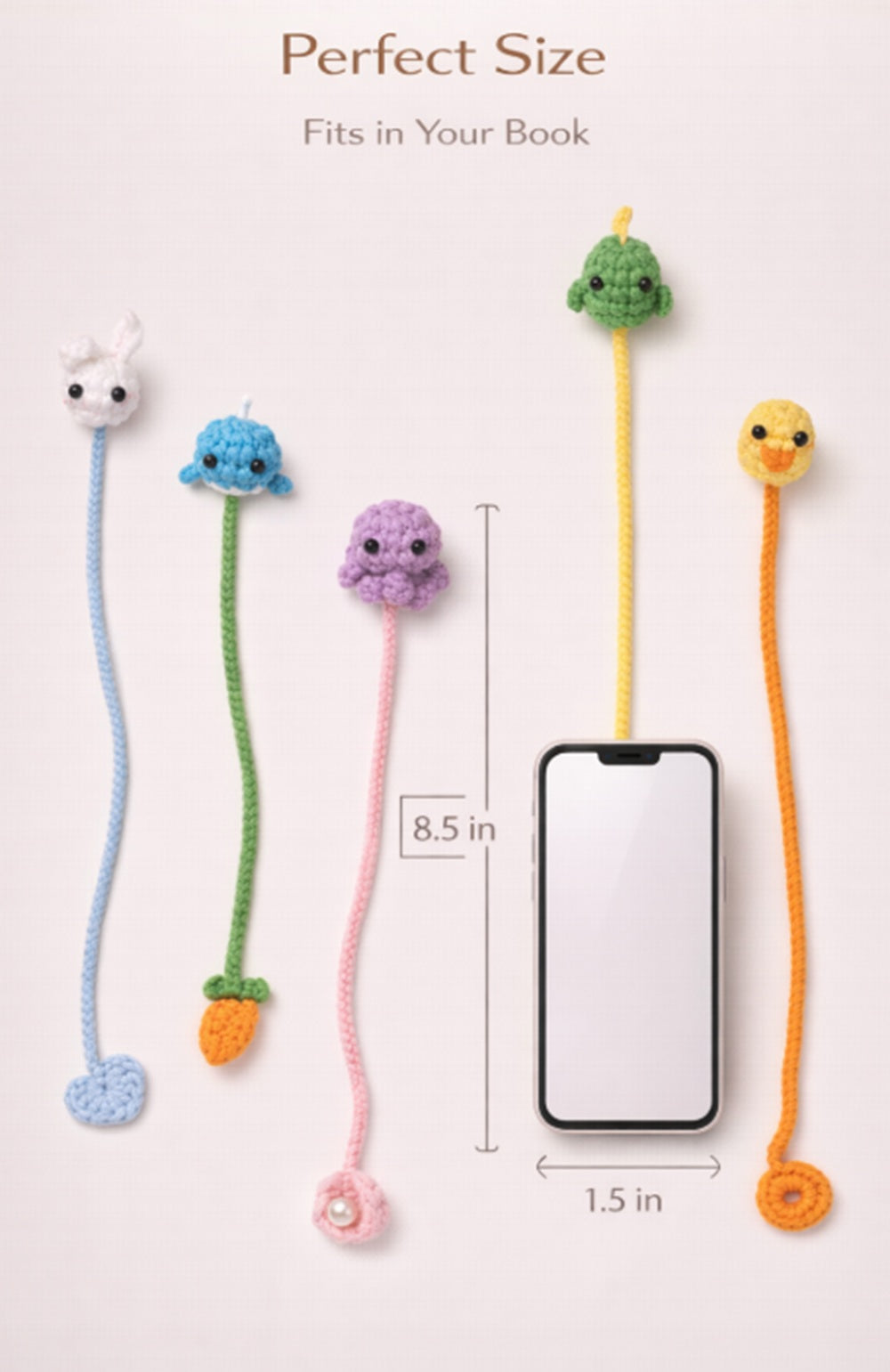Animal Bookmark Crochet Kit for Beginners, 6 Pack with Video – TIKA