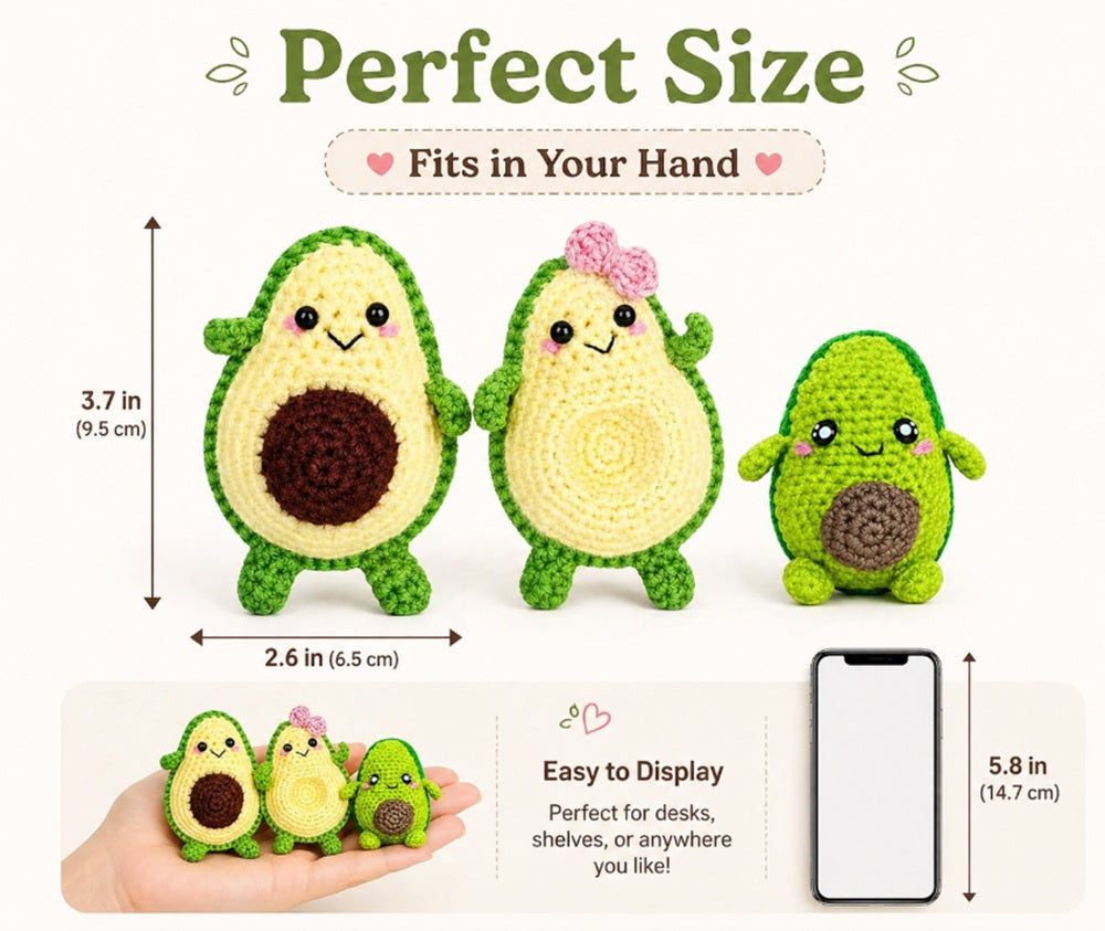 Avocado Family Crochet Kit for Beginners with Video Tutorial – TIKA