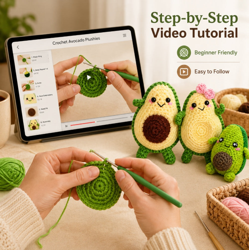 Avocado Family Crochet Kit for Beginners with Video Tutorial – TIKA