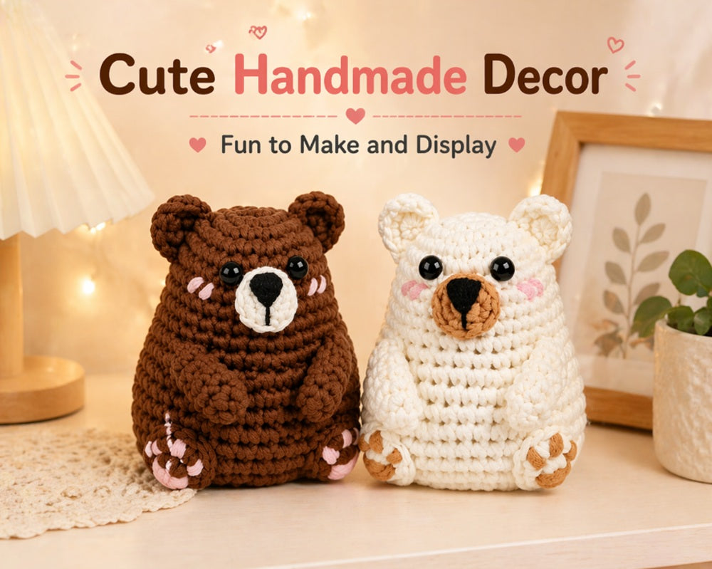 Polar & Brown Bear Crochet Kit for Beginners with Video – TIKA