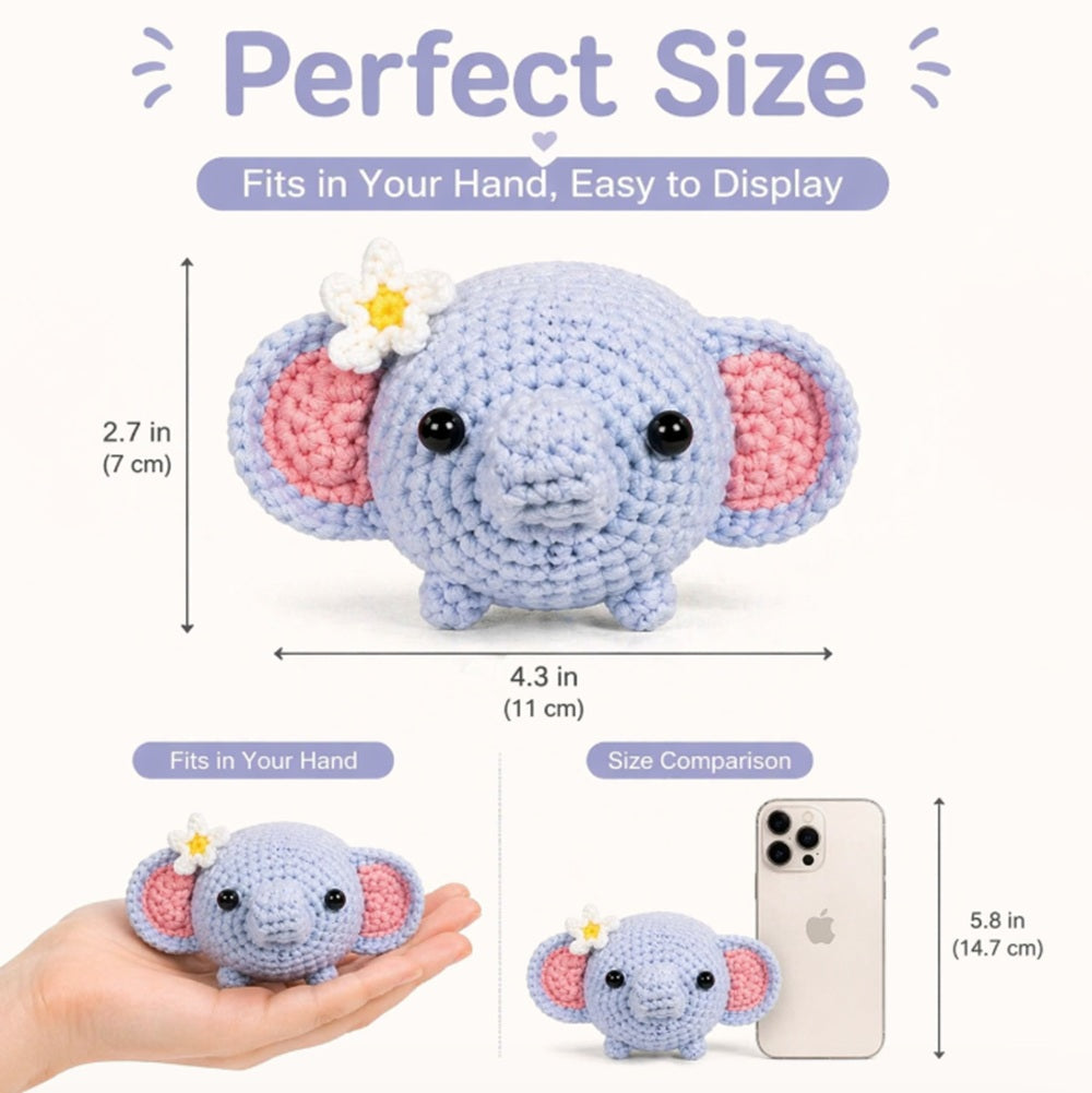 Elephant Crochet Kit for Beginners with Video Tutorial – TIKA