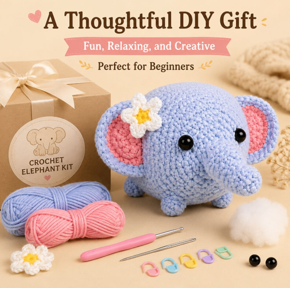 Elephant Crochet Kit for Beginners with Video Tutorial – TIKA