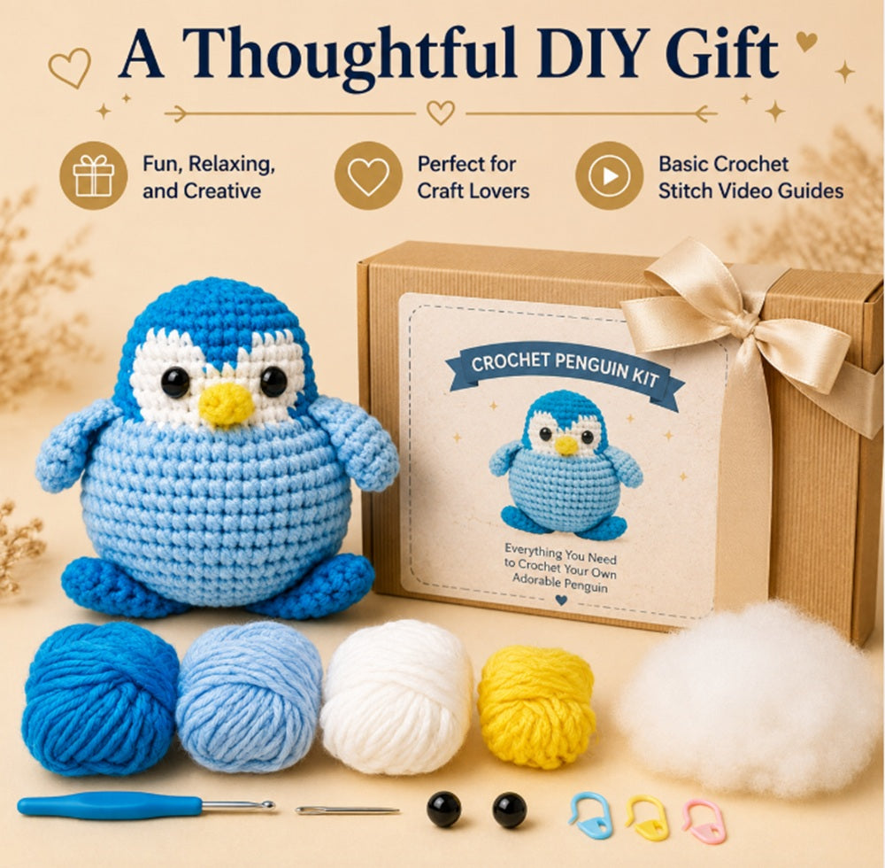 Penguin Crochet Kit for Beginners with Video Tutorials – TIKA