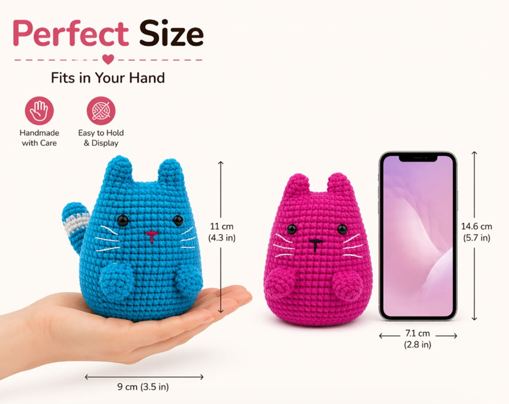 Munchkin Cat Crochet Kit for Beginners, 2 Pack with Video – TIKA