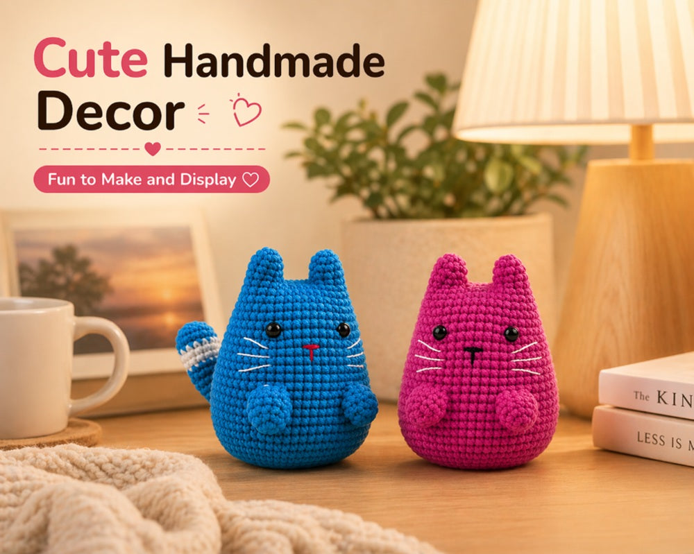 Munchkin Cat Crochet Kit for Beginners, 2 Pack with Video – TIKA