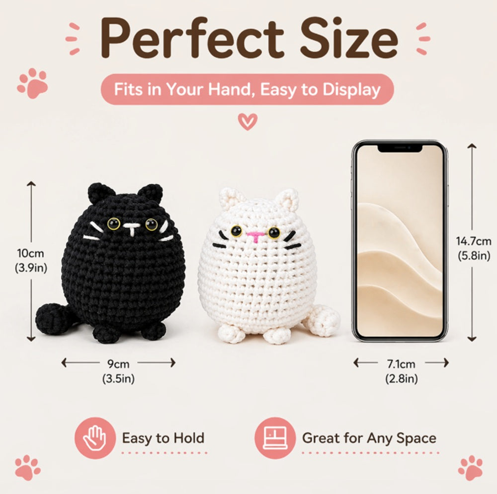 Cat Crochet Kit for Beginners, 2 Pack with Video Tutorial – TIKA