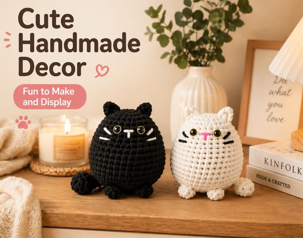 Cat Crochet Kit for Beginners, 2 Pack with Video Tutorial – TIKA