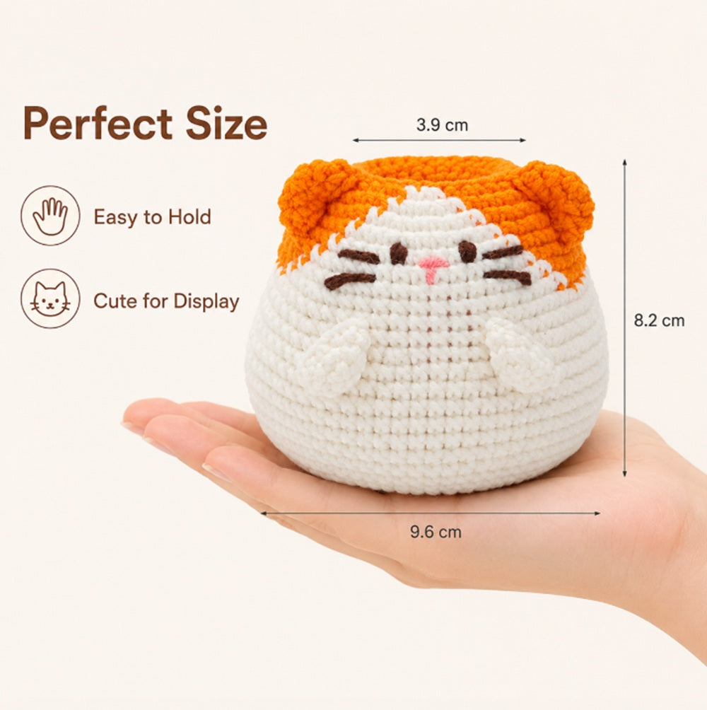Cat Pen Holder Crochet Kit for Beginners with Video Tutorials – TIKA