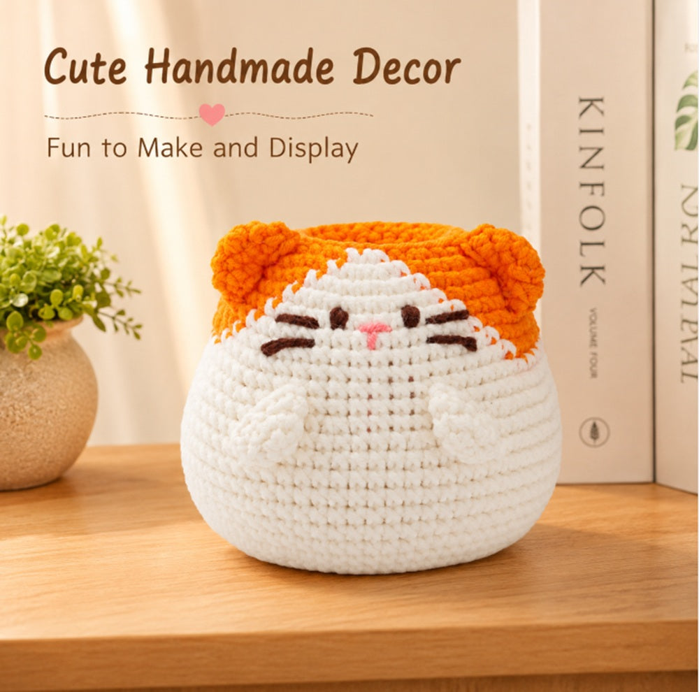 Cat Pen Holder Crochet Kit for Beginners with Video Tutorials – TIKA