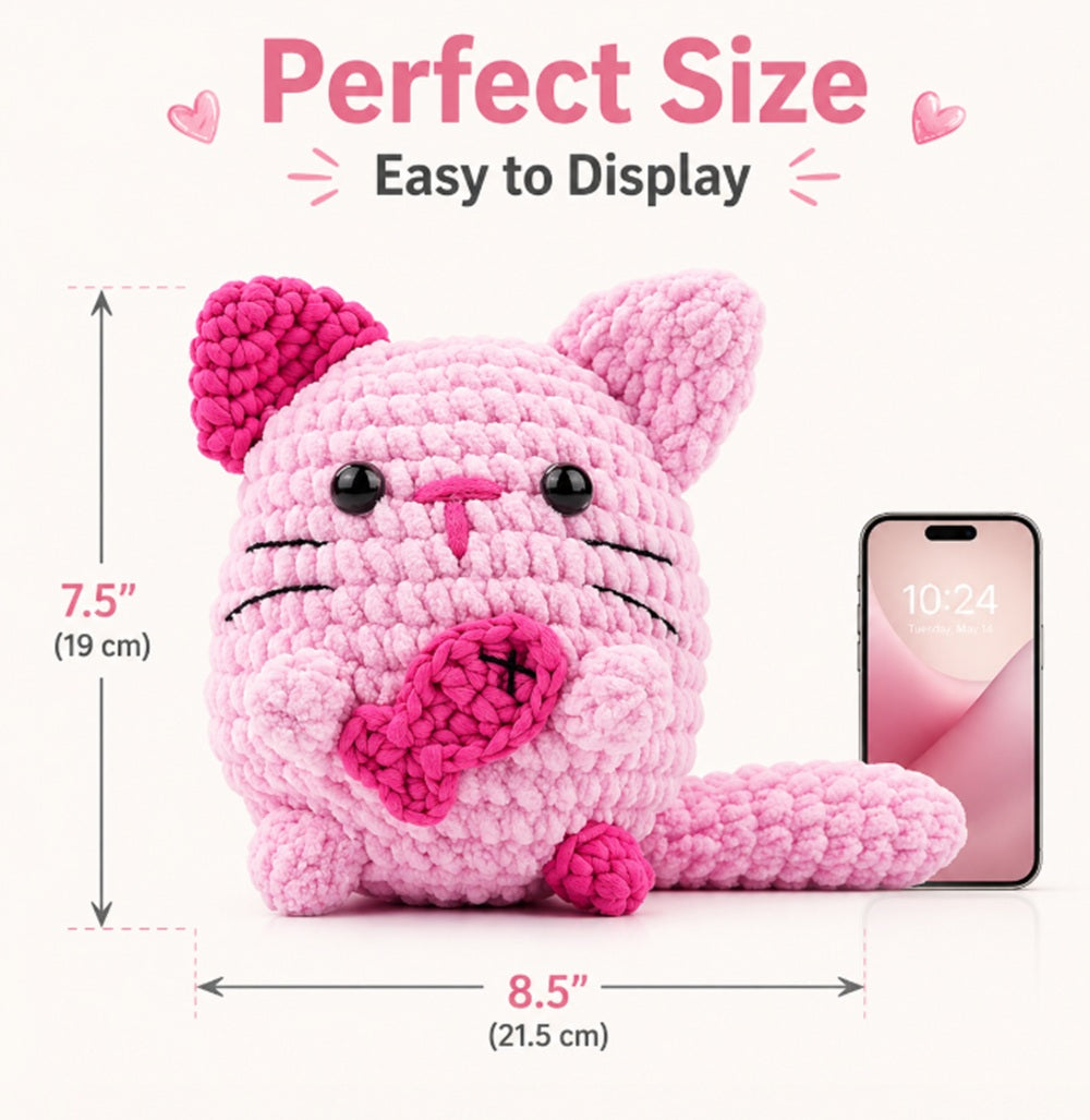 Cat Amigurumi Crochet Kit for Beginners with Video Tutorial – TIKA