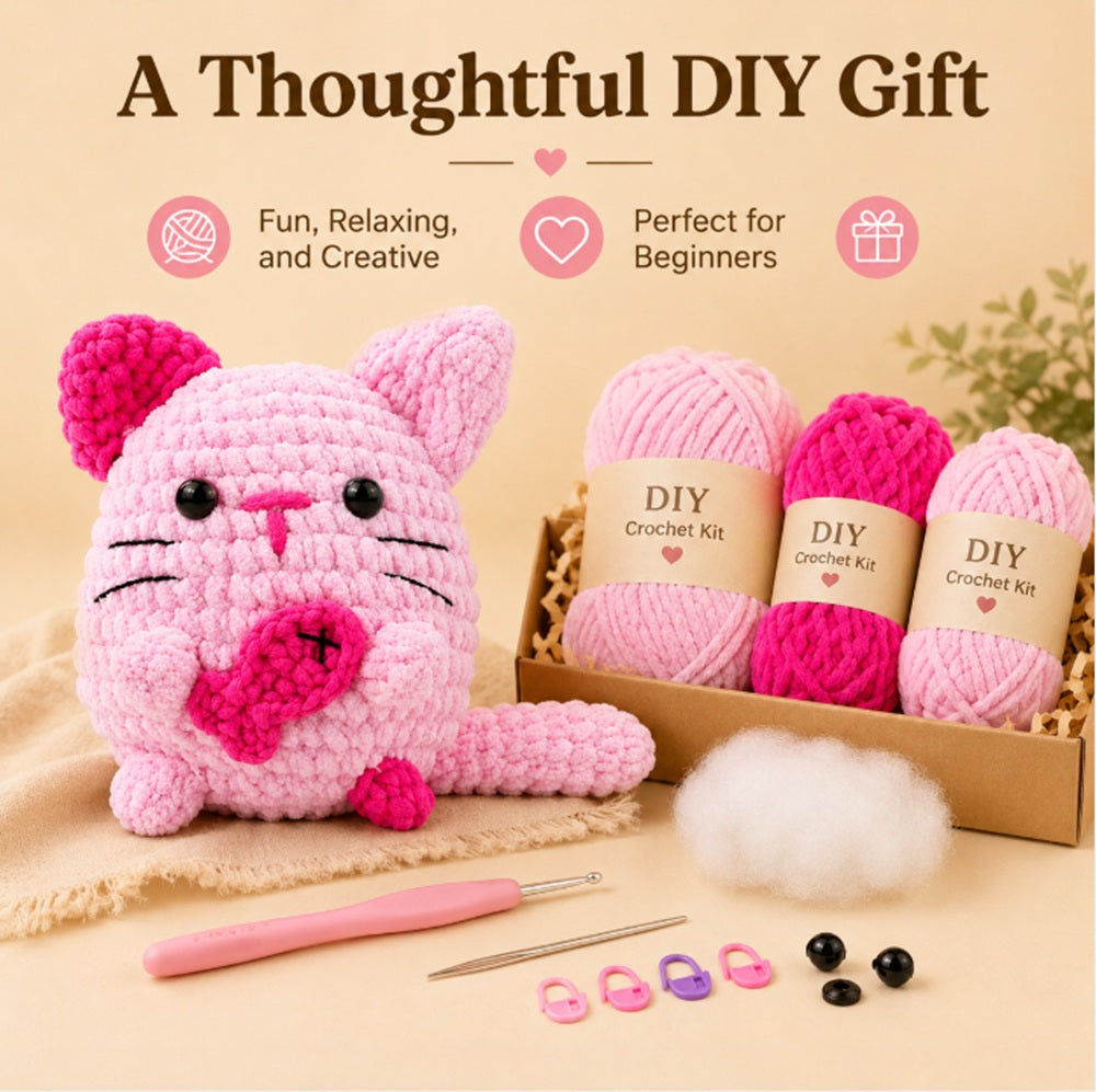 Cat Amigurumi Crochet Kit for Beginners with Video Tutorial – TIKA