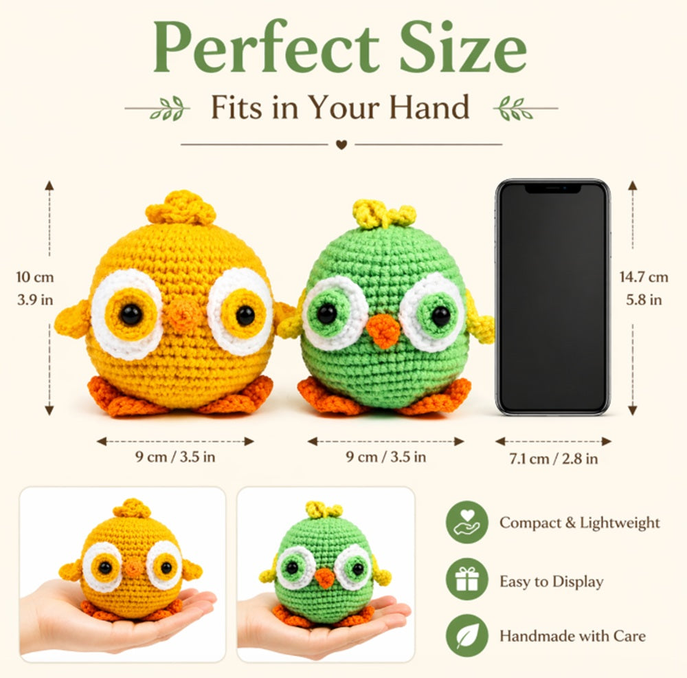 Chick Crochet Kit for Beginners, 2 Pack with Video Tutorial – TIKA