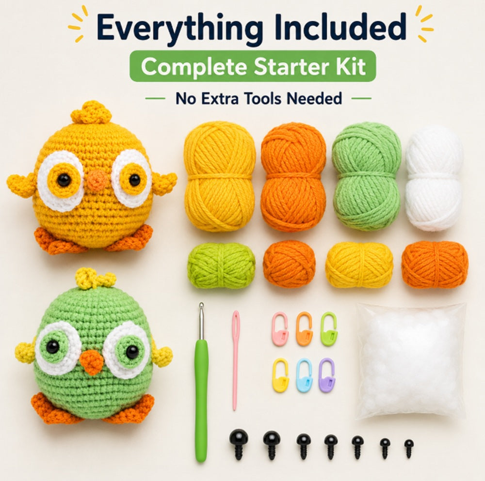 Chick Crochet Kit for Beginners, 2 Pack with Video Tutorial – TIKA