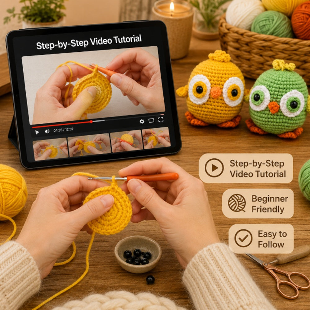 Chick Crochet Kit for Beginners, 2 Pack with Video Tutorial – TIKA