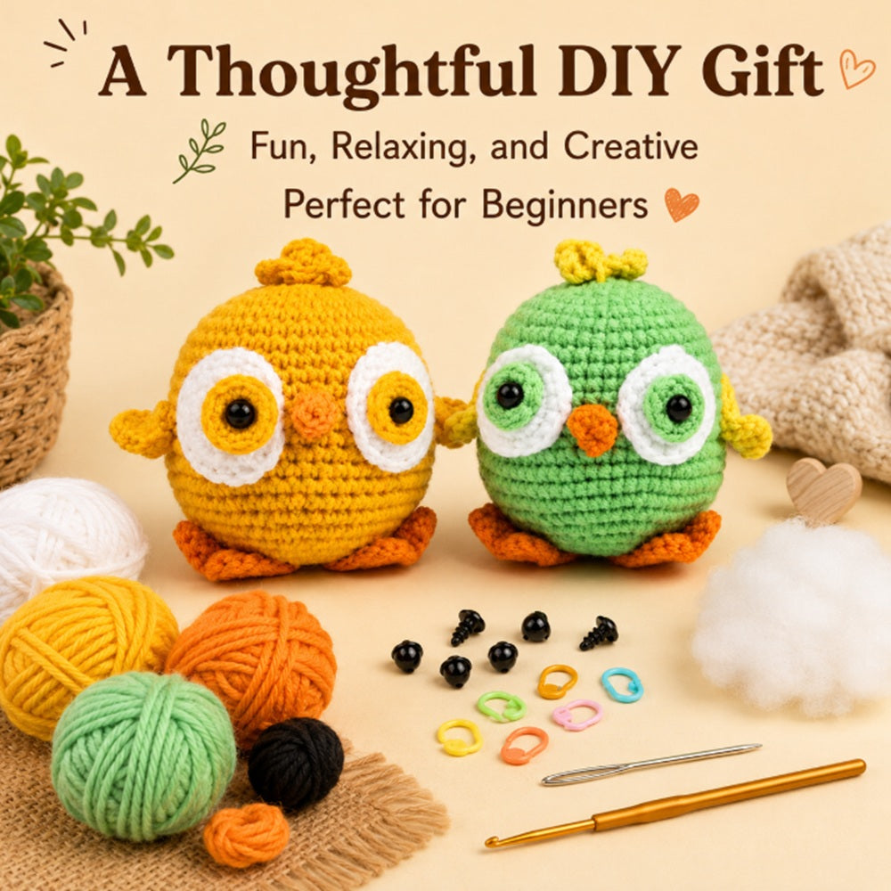 Chick Crochet Kit for Beginners, 2 Pack with Video Tutorial – TIKA