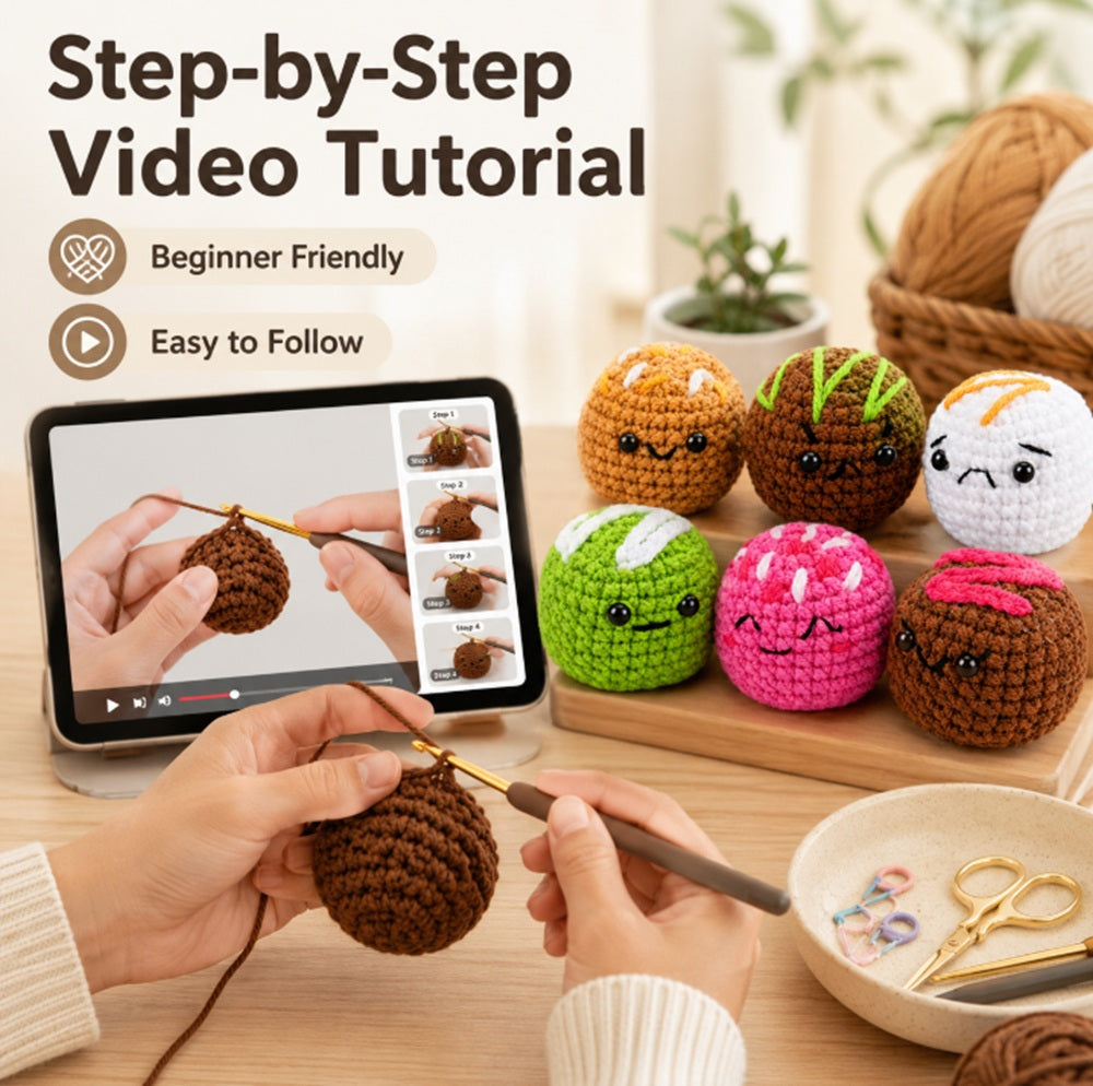 Chocolate Crochet Kit for Beginners, 6 Pack with Video Tutorial – TIKA