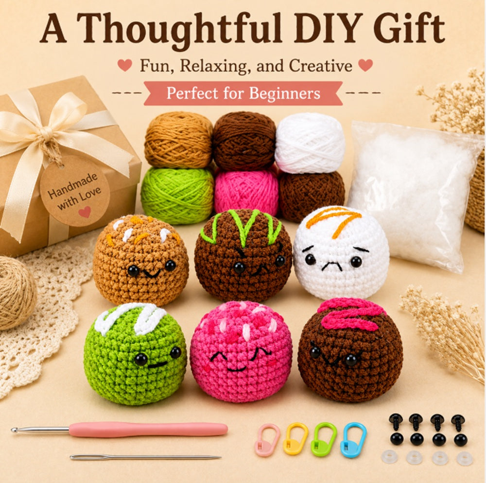 Chocolate Crochet Kit for Beginners, 6 Pack with Video Tutorial – TIKA
