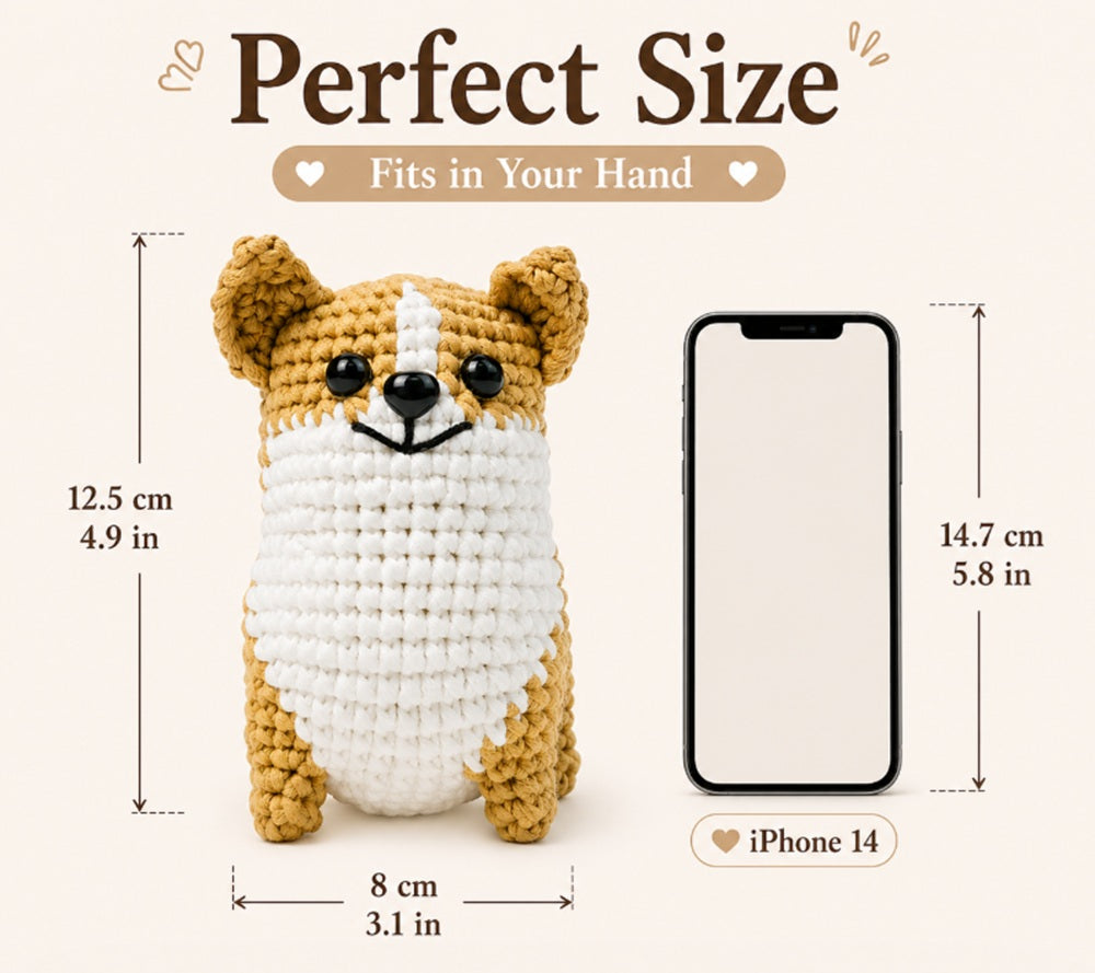 Corgi Dog Crochet Kit for Beginners with Video Tutorial – TIKA