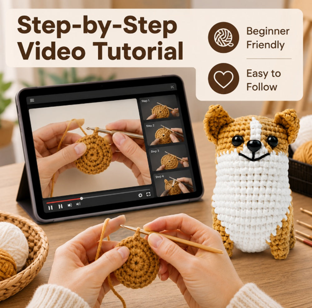 Corgi Dog Crochet Kit for Beginners with Video Tutorial – TIKA