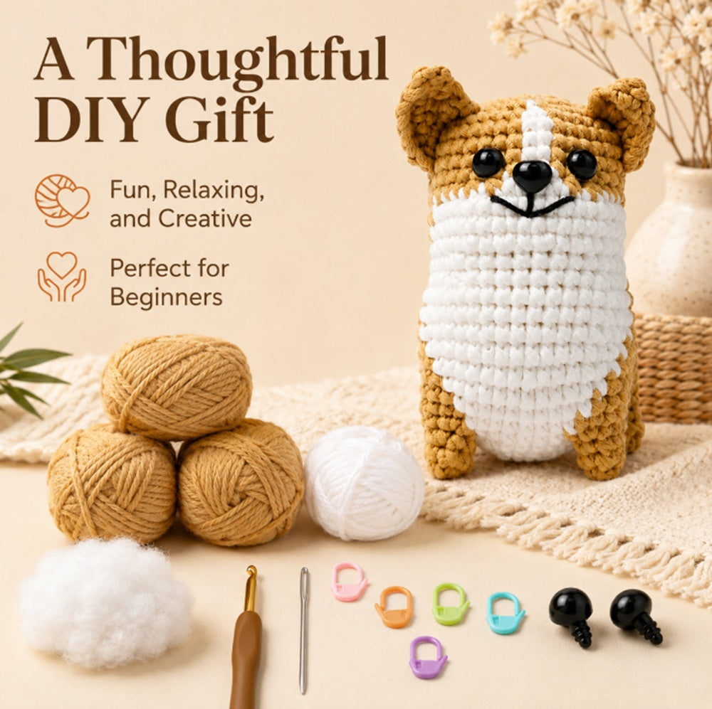 Corgi Dog Crochet Kit for Beginners with Video Tutorial – TIKA