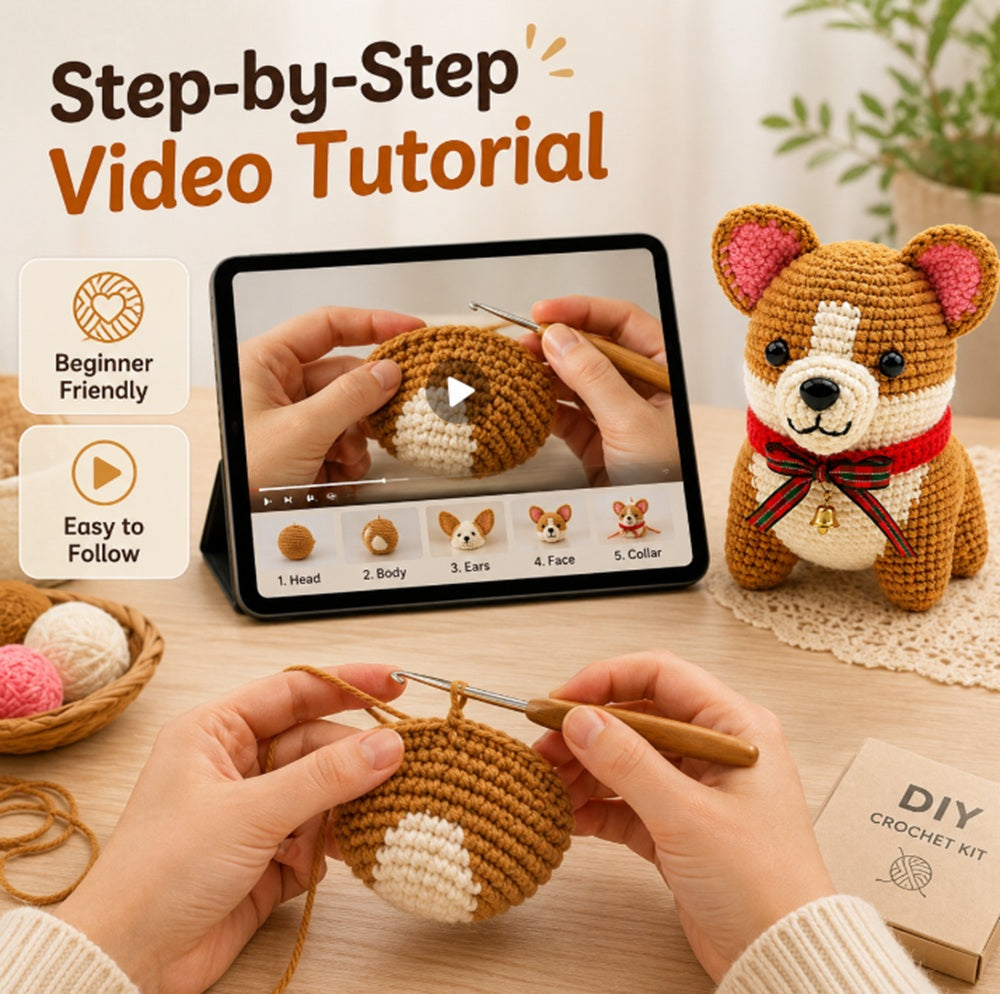 Corgi Dog Crochet Kit for Beginners with Video Tutorial – TIKA