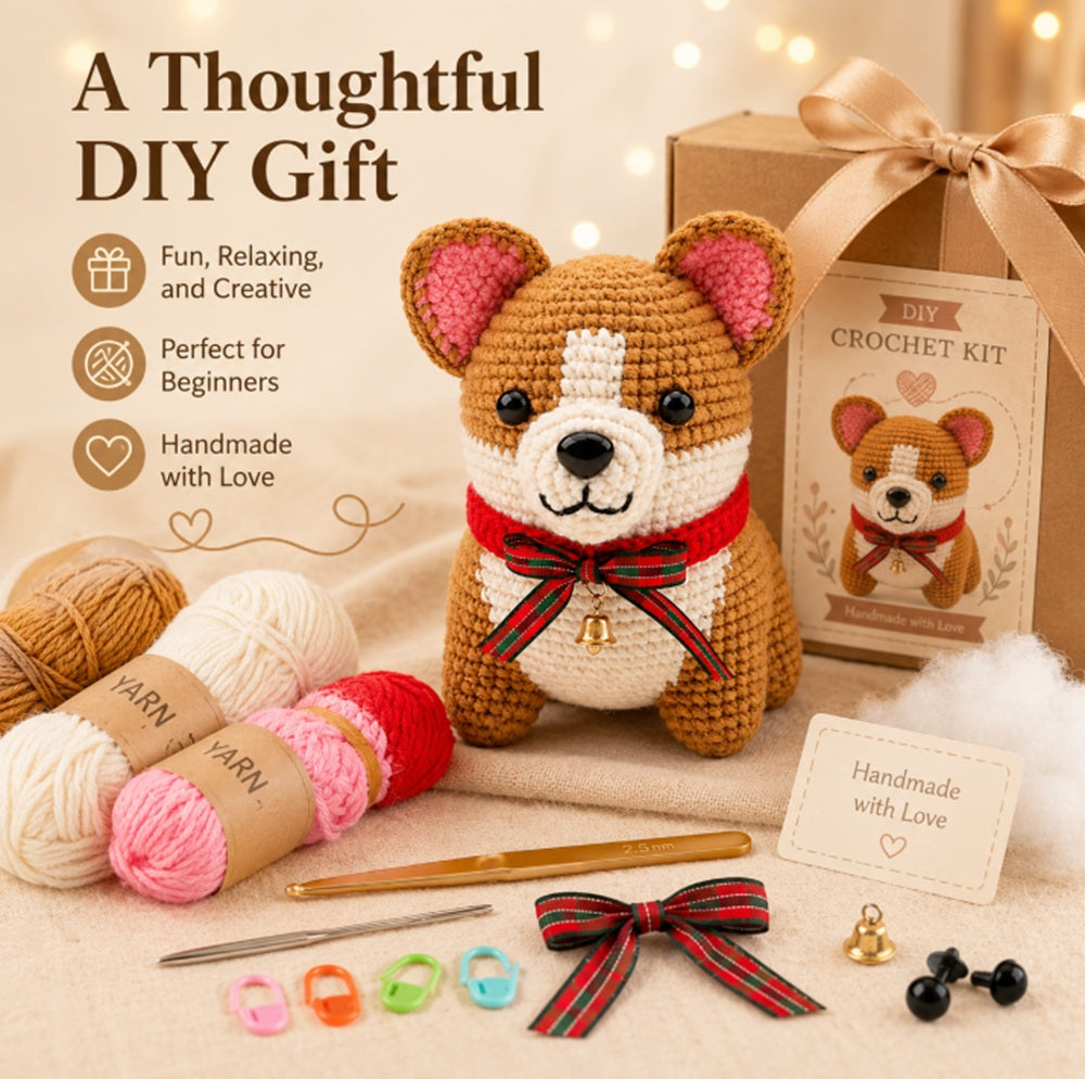 Corgi Dog Crochet Kit for Beginners with Video Tutorial – TIKA