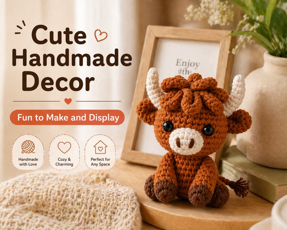 Highland Cow Crochet Kit for Beginners, 2 Pack with Video – TIKA