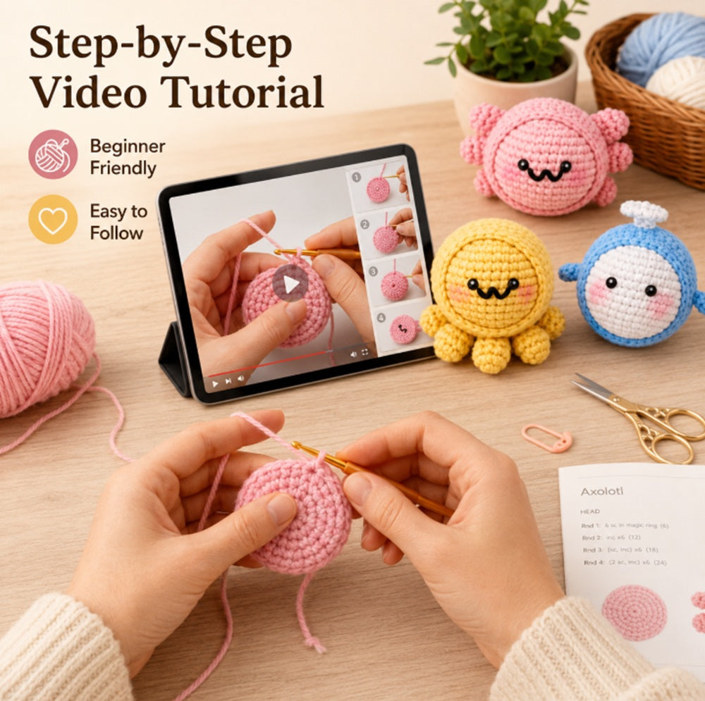 Ocean Animal Crochet Kit for Beginners, Octopus, Crab & Fish – TIKA